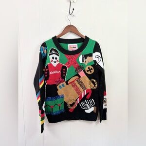 Tipsy Elves office work party Christmas holiday sweater novelty print size M